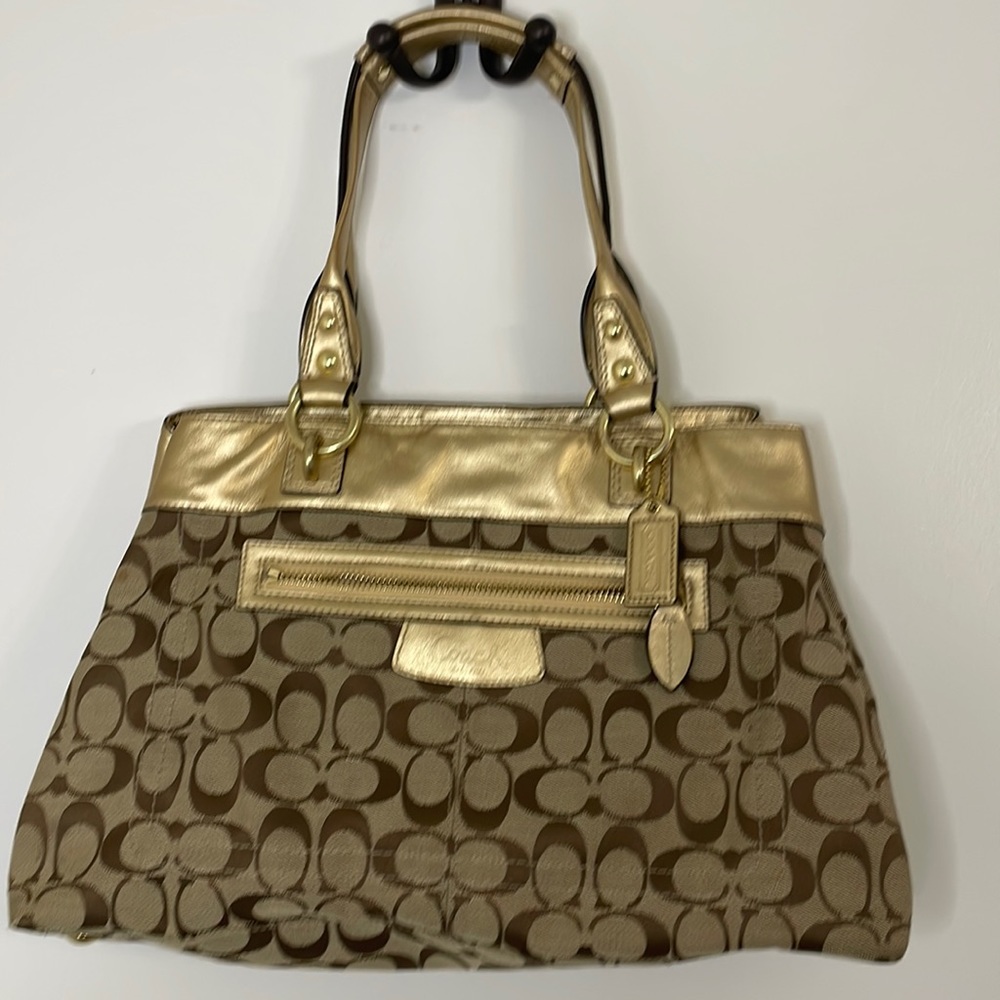 COACH Penelope Signature Satchel Gold F15533